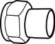 Anschlussverschraubung mit Anschweißnippel, dargestellt in linearem Design. Produkt von IMI Hydronic Engineering, geeignet für Rohrverbindungen in Heizsystemen.
